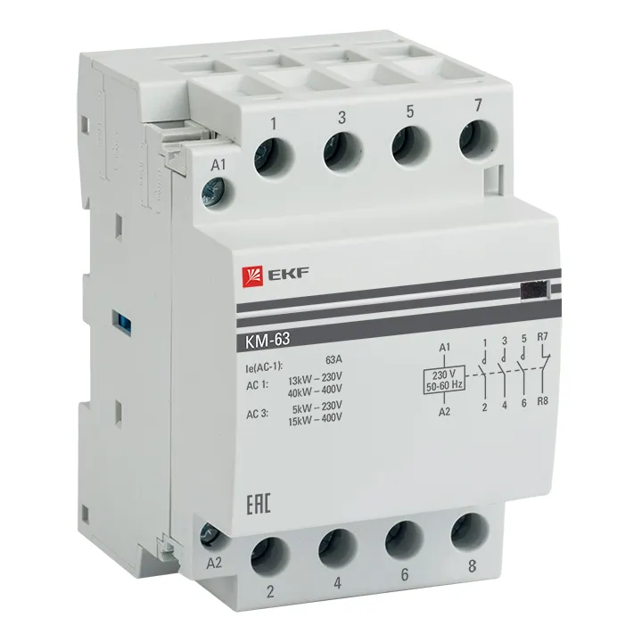 картинка Контактор модульный КМ 63А 3NО+NC (3 мод.) EKF PROxima  