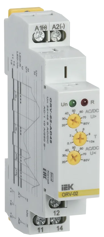картинка Реле контроля напряжения ORV 1 фаза 24-48В AC/DC IEK  