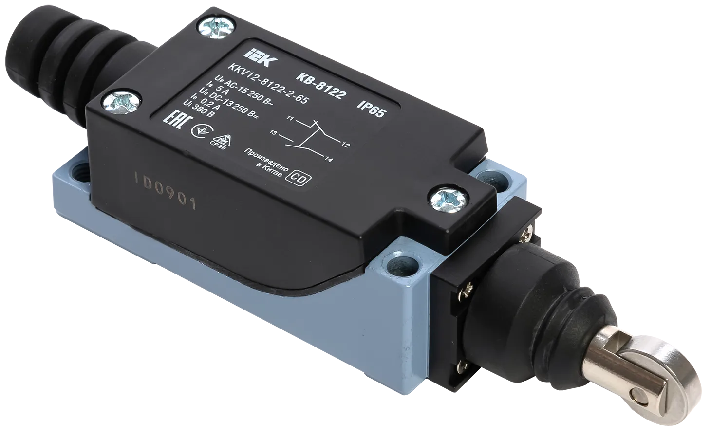 картинка Выключатель концевой КВ-8122 ролик вертикальный нажимной IP65 IEK  