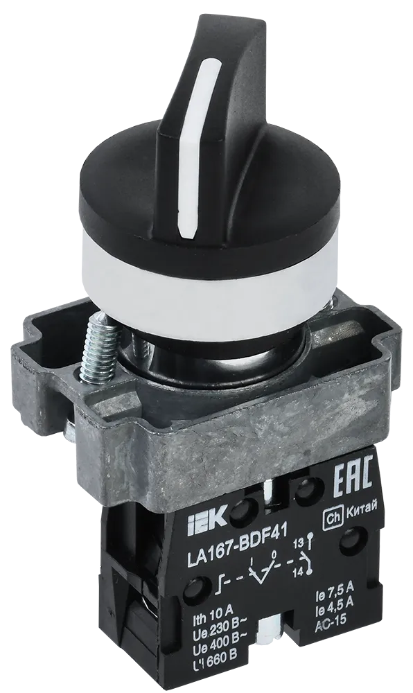 картинка Переключатель LA167-BDF41 на 2 положения 1з черный IEK  
