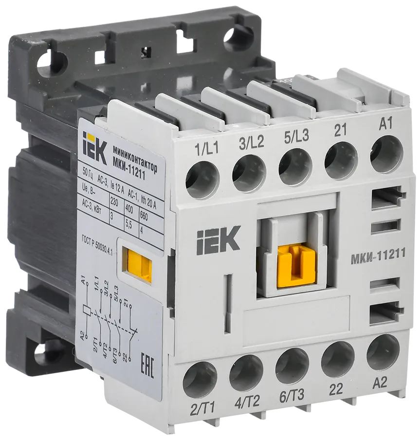 картинка Миниконтактор МКИ-11211 12А 400В/АС3 1Н3 IEK  